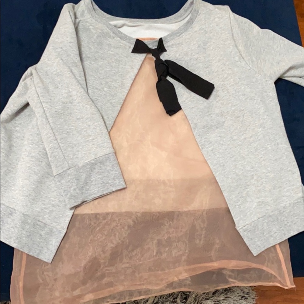 Cropped dressy sweatshirt